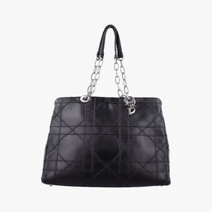 Pre-owned Christian Dior Cannage Soft Shopping Black lambskin shoulderbag | stylenewstar