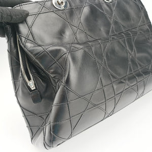 Pre-owned Christian Dior Cannage Soft Shopping Black lambskin shoulderbag | stylenewstar