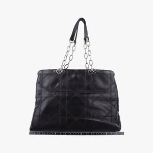 Pre-owned Christian Dior Cannage Soft Shopping Black lambskin shoulderbag | stylenewstar