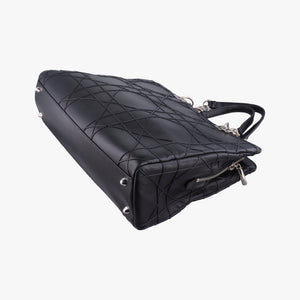 Pre-owned Christian Dior Cannage Soft Shopping Black lambskin shoulderbag | stylenewstar