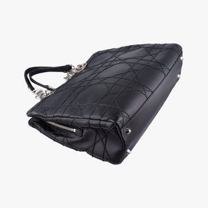 Pre-owned Christian Dior Cannage Soft Shopping Black lambskin shoulderbag | stylenewstar
