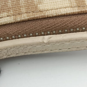 Pre-owned Christian Dior Saddle Beige PVC Coated Canvas Floral Embroidery handbag | stylenewstar