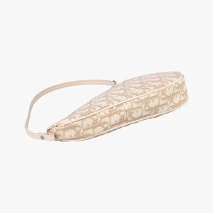 Pre-owned Christian Dior Saddle Beige PVC Coated Canvas Floral Embroidery handbag | stylenewstar