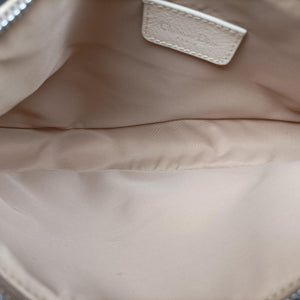 Pre-owned Christian Dior Saddle Beige PVC Coated Canvas Floral Embroidery handbag | stylenewstar