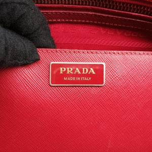 Pre-owned Prada Galleria Red SAFFIANO Leather BN1874 shoulderbag | stylenewstar