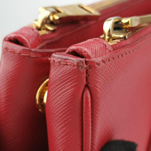 Pre-owned Prada Galleria Red SAFFIANO Leather BN1874 shoulderbag | stylenewstar