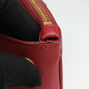 Pre-owned Prada Galleria Red SAFFIANO Leather BN1874 shoulderbag | stylenewstar