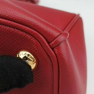 Pre-owned Prada Galleria Red SAFFIANO Leather BN1874 shoulderbag | stylenewstar