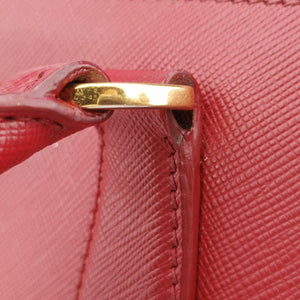 Pre-owned Prada Galleria Red SAFFIANO Leather BN1874 shoulderbag | stylenewstar