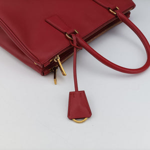 Pre-owned Prada Galleria Red SAFFIANO Leather BN1874 shoulderbag | stylenewstar