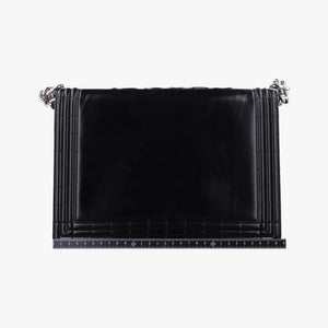 Pre-owned Chanel BOY CHANEL Black Enamel Leather A67021 shoulderbag | stylenewstar