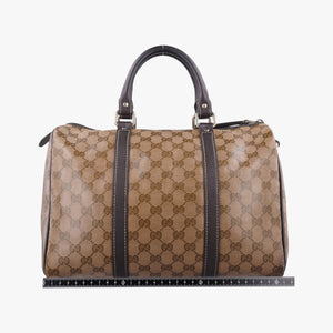Vintage Gucci GG Crystal Joy Brown PVC coated canvas 296021 handbag | stylenewstar