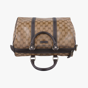 Vintage Gucci GG Crystal Joy Brown PVC coated canvas 296021 handbag | stylenewstar