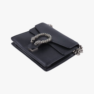Pre-owned Gucci Dionysus Black Leather 421970 shoulderbag | stylenewstar