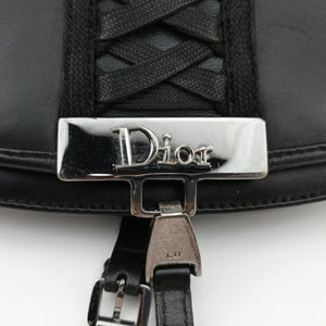 Pre-owned Christian Dior Admit It Corset Hobo Black Leather handbag | stylenewstar