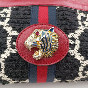 Secondhand Gucci Rajah Black × Red × Multi Tweed×Leather 537219 shoulderbag | stylenewstar