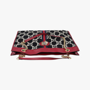 Secondhand Gucci Rajah Black × Red × Multi Tweed×Leather 537219 shoulderbag | stylenewstar