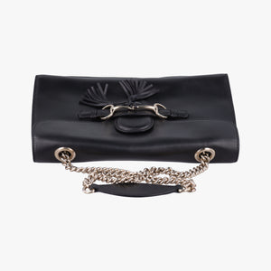 Pre-owned Gucci Emily Black Leather 295402 shoulderbag | stylenewstar
