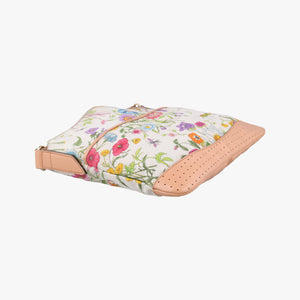 Pre-owned Gucci Flora Multicolour×White canvas×leather 145857 shoulderbag | stylenewstar