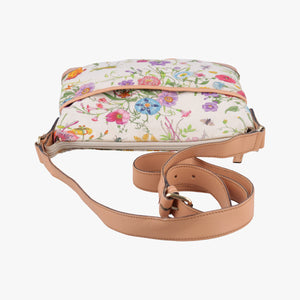 Pre-owned Gucci Flora Multicolour×White canvas×leather 145857 shoulderbag | stylenewstar