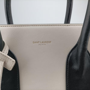 Pre-owned Yves Saint Laurent SAC DE JOUR White×black Leather 324823 shoulderbag | stylenewstar
