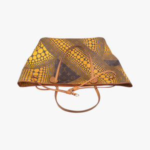 Vintage Louis Vuitton Neverfull MM MARRON × JAUNE Monogram Wave Dot Canvas M40685 handbag | stylenewstar