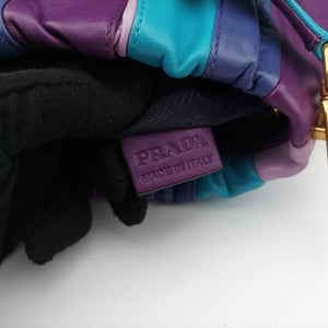 Pre-owned Prada Trembled Blossoms Multicolor Purple × Blue Nappa Leather BN1680 shoulderbag | stylenewstar