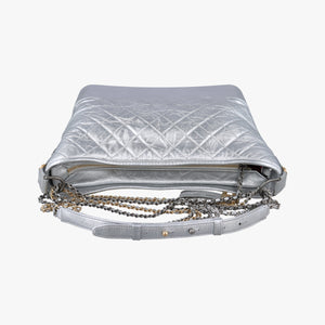 Pre-owned Chanel GABRIELLE Silver Leather A93825 shoulderbag | stylenewstar