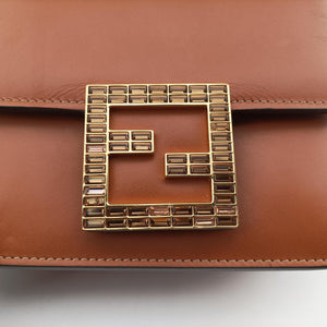 Pre-owned Fendi Fab Brown Leather 8BT317 shoulderbag | stylenewstar