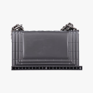 Pre-owned Chanel BOY CHANEL gray Leather A67017 shoulderbag | stylenewstar