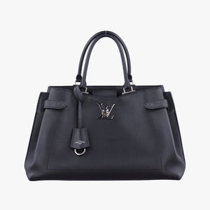 Pre-owned Louis Vuitton Lockme Day Noir Grained Calf Leather M53730 handbag | stylenewstar
