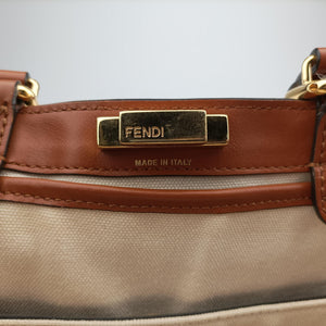 Pre-owned Fendi Peekaboo Beige canvas 8BH374 shoulderbag | stylenewstar