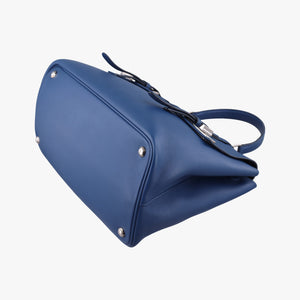 Pre-owned Prada Half Flap Double Turn Lock Blue SAFFIANO Leather BN2821 shoulderbag | stylenewstar