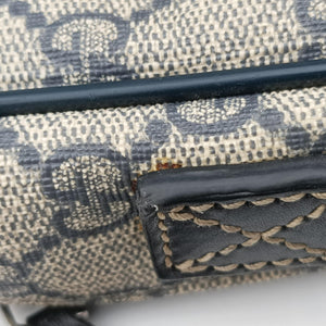 Pre-owned Gucci GG Supreme Briefcase Business Beige×Navy PVC coated canvas×Leather 223667 handbag | stylenewstar