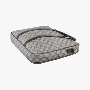 Pre-owned Gucci GG Supreme Briefcase Business Beige×Navy PVC coated canvas×Leather 223667 handbag | stylenewstar