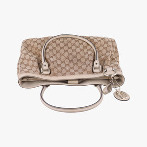 Pre-owned Gucci Sukey Brown Canvas×Leather 296835 handbag | stylenewstar