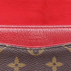 Pre-owned Louis Vuitton PALLAS Chain Brown×CERISE Monogram Canvas×calf leather M41201 shoulderbag | stylenewstar