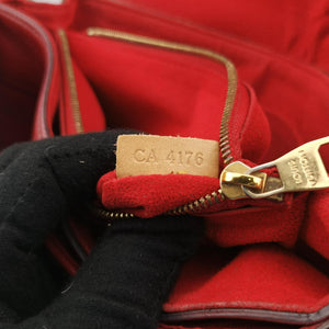 Pre-owned Louis Vuitton PALLAS Chain Brown×CERISE Monogram Canvas×calf leather M41201 shoulderbag | stylenewstar