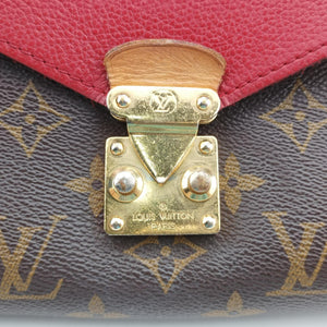 Pre-owned Louis Vuitton PALLAS Chain Brown×CERISE Monogram Canvas×calf leather M41201 shoulderbag | stylenewstar