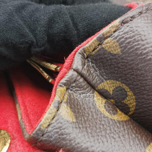 Pre-owned Louis Vuitton PALLAS Chain Brown×CERISE Monogram Canvas×calf leather M41201 shoulderbag | stylenewstar