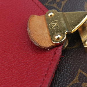 Pre-owned Louis Vuitton PALLAS Chain Brown×CERISE Monogram Canvas×calf leather M41201 shoulderbag | stylenewstar