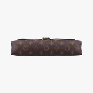 Pre-owned Louis Vuitton PALLAS Chain Brown×CERISE Monogram Canvas×calf leather M41201 shoulderbag | stylenewstar