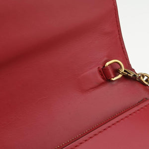 Pre-owned Gucci GG Marmont Red Leather 401232 shoulderbag | stylenewstar