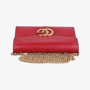 Pre-owned Gucci GG Marmont Red Leather 401232 shoulderbag | stylenewstar