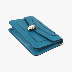 Secondhand Bvlgari SERPENTI FOREVER Blue Leather shoulderbag | stylenewstar