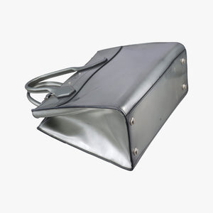 Pre-owned Louis Vuitton City Steamer MM Silver Smooth Calfskin Leather handbag | stylenewstar