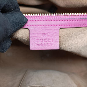 Pre-owned Gucci GG SUPREME Beige×Pink×Red PVC coated canvas × leather 415721 handbag | stylenewstar