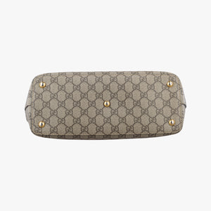 Pre-owned Gucci GG SUPREME Beige×Pink×Red PVC coated canvas × leather 415721 handbag | stylenewstar