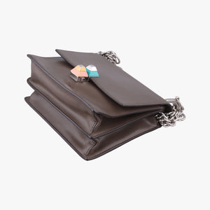 Pre-owned Fendi Kan I Brown Leather 8M0381 shoulderbag | stylenewstar