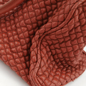 Secondhand Bottega Veneta Intrecciato Maroon lambskin handbag | stylenewstar